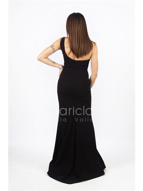 abito lungo con ricamo laterale MARICLA ELEGANCE | INV2319NERO